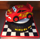 Two tier Mc Queen Fondant cake